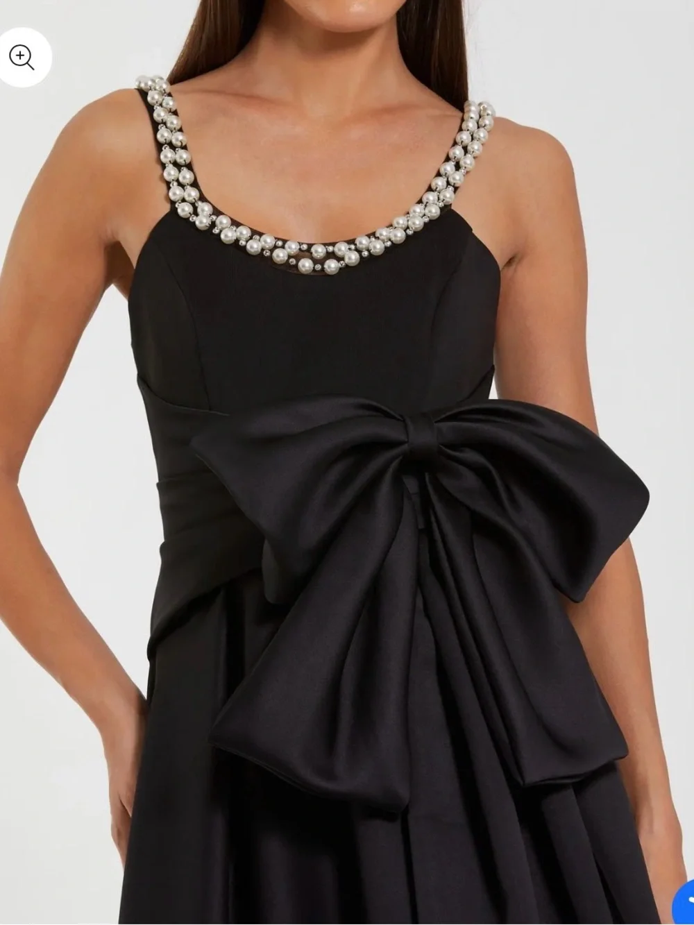 Mac Duggal Black Evening Gown with Jeweled Straps and Dramatic Bow - Picture 3 of 6